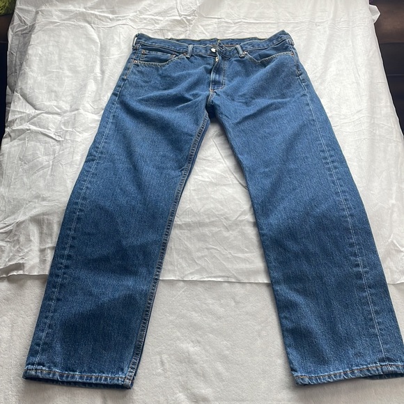 505 LEVI ZIPPERED JEANS SIZE 38” 30” - Picture 2 of 8